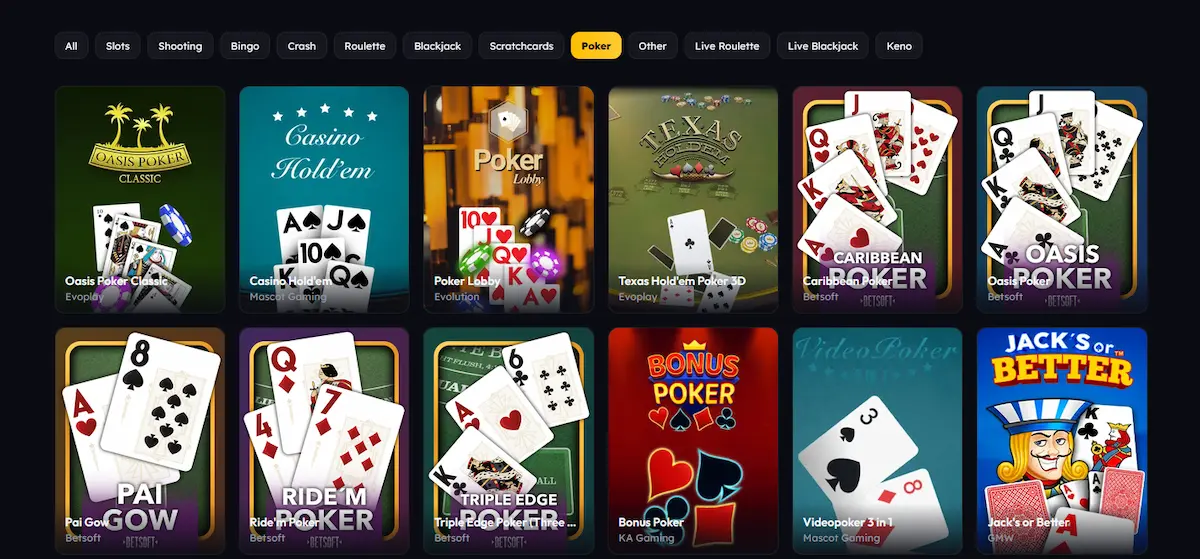 SweepLasVegas live poker and table games screen eligible for Sweeps Coins wagering